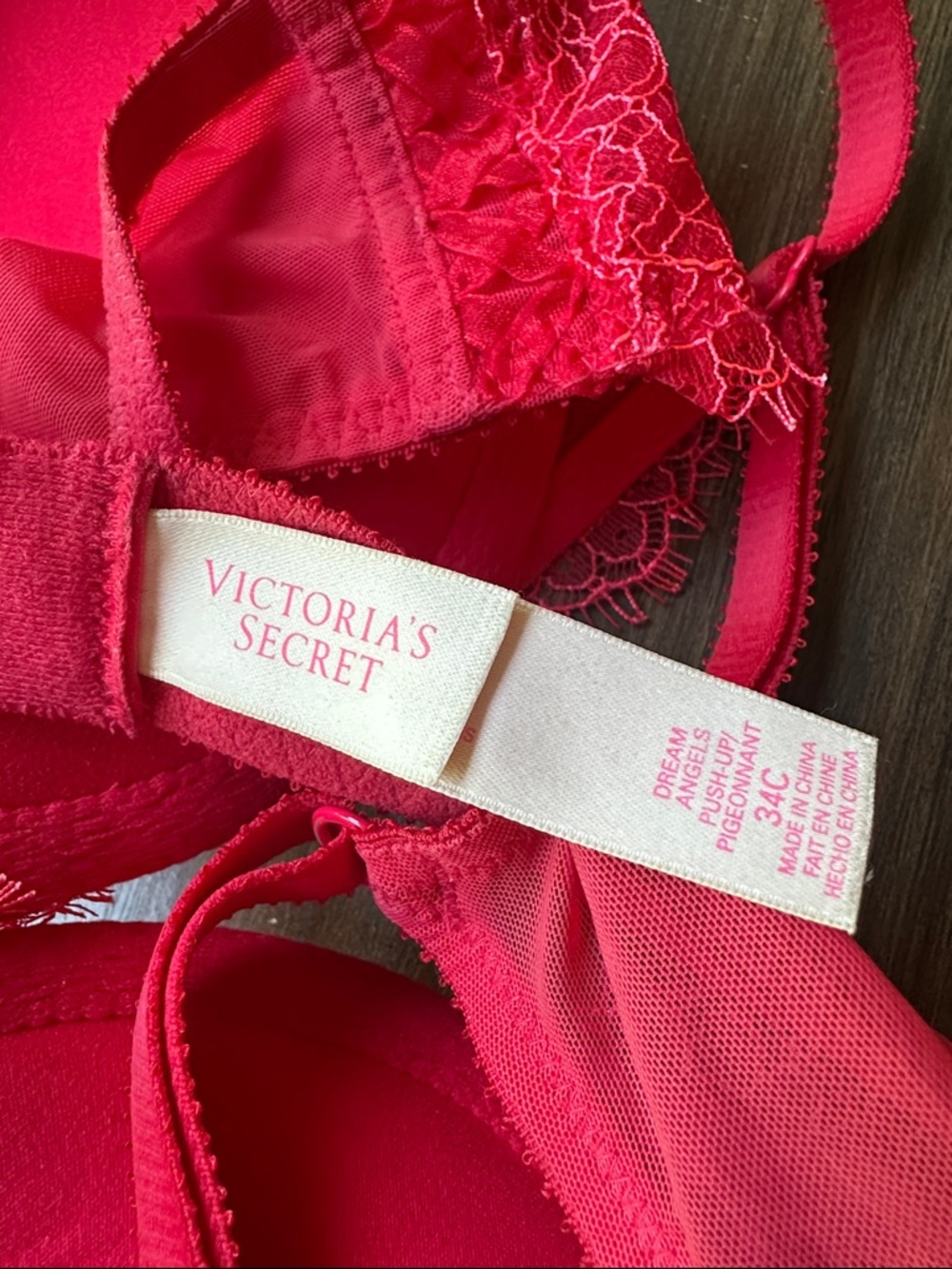 Victoria's Secret Red Lace Push-Up Bra